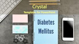  Presentation with diabetes mellitus - Presentation design consisting of endocrine - health care concept notebook background and a violet colored foreground