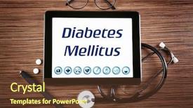  Presentation with diabetes mellitus - Beautiful PPT theme featuring endocrine - health care concept tablet backdrop and a tawny brown colored foreground
