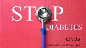  Presentation with diabetes - Presentation theme consisting of endocrine - health care concept text stop background and a red colored foreground