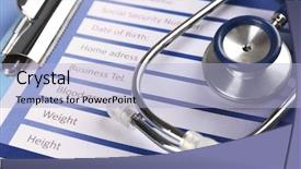  Presentation with medical clipboard - Cool new PPT theme with endocrine - medical stethoscope and clipboard backdrop and a light blue colored foreground