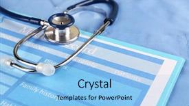  Presentation with medical clipboard - Slide set with endocrine - medical stethoscope and clipboard background and a light blue colored foreground