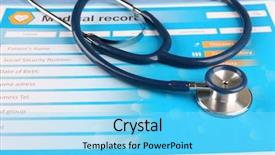  Presentation with medical clipboard - Slide deck having endocrine - medical stethoscope and clipboard background and a light blue colored foreground