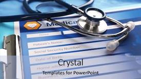  Presentation with medical clipboard - Cool new PPT theme with endocrine - medical stethoscope and clipboard backdrop and a light blue colored foreground