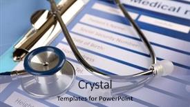  Presentation with medical clipboard - Amazing slide set having endocrine - medical stethoscope and clipboard backdrop and a light blue colored foreground