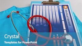  Presentation with medical clipboard - Beautiful slides featuring endocrine - medical stethoscope clipboard and doctor's backdrop and a teal colored foreground