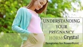 Presentation with hormones - Slide deck consisting of endocrine - pregnant young woman in park background and a mint green colored foreground