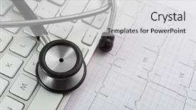  Presentation with youth skin care concept beige - Slides with endocrine - stethoscope on cardiogram concept background and a light gray colored foreground