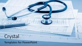 Presentation with endocrine - Audience pleasing slides consisting of endocrine - stethoscope on cardiogram concept backdrop and a  colored foreground
