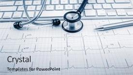  Presentation with endocrine - Audience pleasing theme consisting of endocrine - stethoscope on cardiogram concept backdrop and a lemonade colored foreground