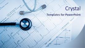  Presentation with youth skin care concept beige - PPT layouts featuring endocrine - stethoscope on cardiogram concept background and a  colored foreground