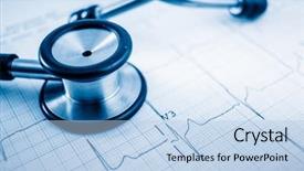  Presentation with endocrine - Amazing PPT layouts having endocrine - stethoscope on cardiogram concept backdrop and a light blue colored foreground