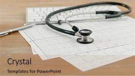  Presentation with youth skin care concept beige - Colorful theme enhanced with endocrine - stethoscope on cardiogram concept backdrop and a coral colored foreground