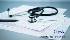  Presentation with endocrine - Audience pleasing slide deck consisting of endocrine - stethoscope on cardiogram concept backdrop and a sky blue colored foreground