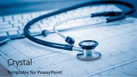  Presentation with endocrine - PPT layouts having endocrine - stethoscope on cardiogram concept background and a light blue colored foreground
