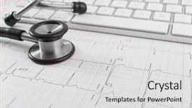  Presentation with endocrine - Cool new PPT layouts with endocrine - stethoscope on cardiogram concept backdrop and a light gray colored foreground