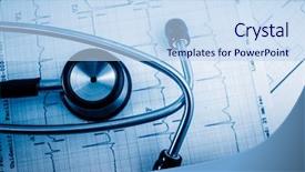  Presentation with endocrine - Beautiful slide set featuring endocrine - stethoscope on cardiogram concept backdrop and a sky blue colored foreground