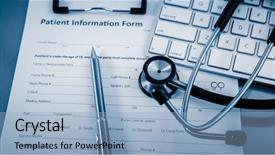  Presentation with patient care and weight loss - Amazing theme having endocrine - stethoscope on patient form backdrop and a light blue colored foreground