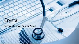  Presentation with endocrine - Audience pleasing slides consisting of endocrine - stethoscope with financial backdrop and a light blue colored foreground