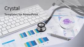  Presentation with endocrine - Colorful PPT layouts enhanced with endocrine - stethoscope with financial backdrop and a light gray colored foreground