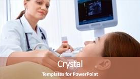  Presentation with endocrine - Colorful slide deck enhanced with endocrine - woman getting ultrasound backdrop and a coral colored foreground