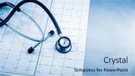  Presentation with heart - Beautiful PPT theme featuring endocryne system - stethoscope on cardiogram concept backdrop and a  colored foreground
