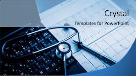  Presentation with youth skin care concept beige - Slide set consisting of endocryne system - stethoscope on cardiogram concept background and a light blue colored foreground