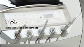  Presentation with endodontics - Slide set with endodontics - dental tools close up background and a light gray colored foreground