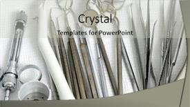  Presentation with endodontics - Theme having endodontics - dental tools close up background and a light gray colored foreground
