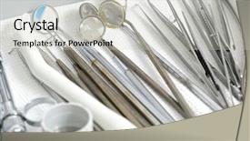  Presentation with endodontics - Beautiful slide deck featuring endodontics - dental tools close up backdrop and a soft green colored foreground