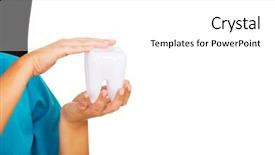  Presentation with orthodontics orthodontic model and dentist - Slides with endodontics - female dentist holding tooth model background and a  colored foreground