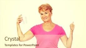  Presentation with young business woman smile show - PPT theme having endodontics - smiling senior woman holding background and a  colored foreground