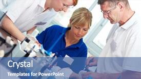  Presentation with dental laboratory - Presentation theme featuring endodontics - three dental technicians working background and a ocean colored foreground