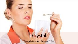  Presentation with orthodontics orthodontic model and dentist - Presentation consisting of endodontics - young female dentist holding background and a coral colored foreground