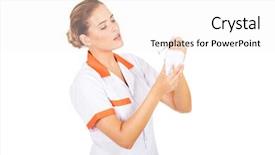  Presentation with orthodontics orthodontic model and dentist - Cool new slides with endodontics - young female dentist holding backdrop and a white colored foreground