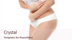  Presentation with abdominal - Presentation theme having endometriosis - close up view of young background and a lemonade colored foreground