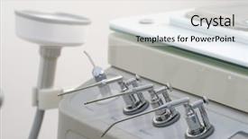  Presentation with medical equipment - Colorful slide set enhanced with endoscope - medical equipment of otolaryngologist backdrop and a white colored foreground