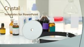  Presentation with medical equipment - Presentation theme featuring endoscope - medical equipment of otolaryngologist background and a cream colored foreground