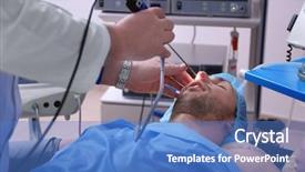  Presentation with endoscope - Slide deck having endoscope - operating of patient in modern background and a teal colored foreground