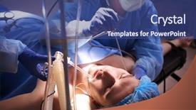  Presentation with endoscope - Cool new slide deck with endoscope - operating of patient in modern backdrop and a ocean colored foreground