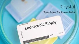  Presentation with endoscope - Slide deck having endoscopic-biopsy-this-type background and a light blue colored foreground