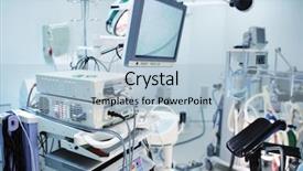  Presentation with operating room - Presentation theme having endoscopy - interior of operating room background and a light blue colored foreground