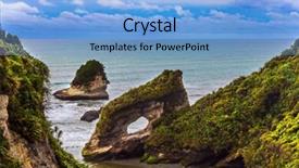  Presentation with pacific island - Colorful PPT theme enhanced with pacific journey to the end backdrop and a light blue colored foreground