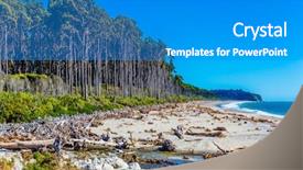  Presentation with pacific island - Colorful PPT theme enhanced with zealand journey to the end backdrop and a  colored foreground