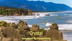  Presentation with world tourism - Presentation design with structural geology - pancake rock is a natural background and a tawny brown colored foreground