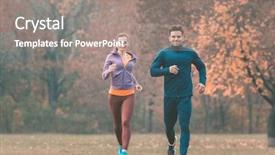  Presentation with fall - Slide set enhanced with endurance - couple in wonderful fall landscape background and a gray colored foreground