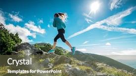  Presentation with endurance - Slides having endurance - female running in mountains background and a tawny brown colored foreground
