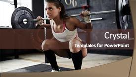  Presentation with workout - Presentation theme featuring endurance - intense workout in dark gym background and a tawny brown colored foreground