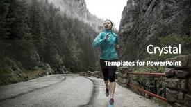  Presentation with endurance - Presentation theme with endurance - running on the road background and a dark gray colored foreground