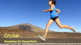  Presentation with beautiful nature - Amazing presentation theme having endurance - sprinting running woman - female backdrop and a violet colored foreground