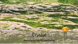  Presentation with endurance - Colorful slide deck enhanced with endurance sport hiker on trek backdrop and a coral colored foreground